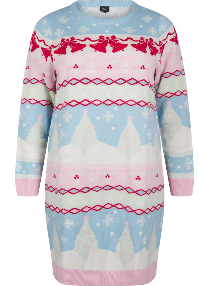 Knitted Christmas dress, Cerulean Comb, Packshot image number 0