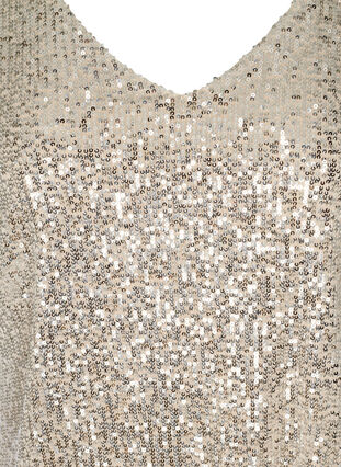 Party top with sequins and a V-neckline, Champagne, Packshot image number 2
