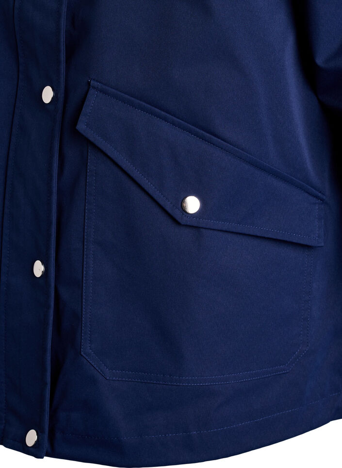 Short spring jacket with detachable hood, Blue, Packshot image number 3