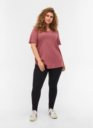 Short-sleeved t-shirt in ribbed fabric, Apple Butter, Model image number 2