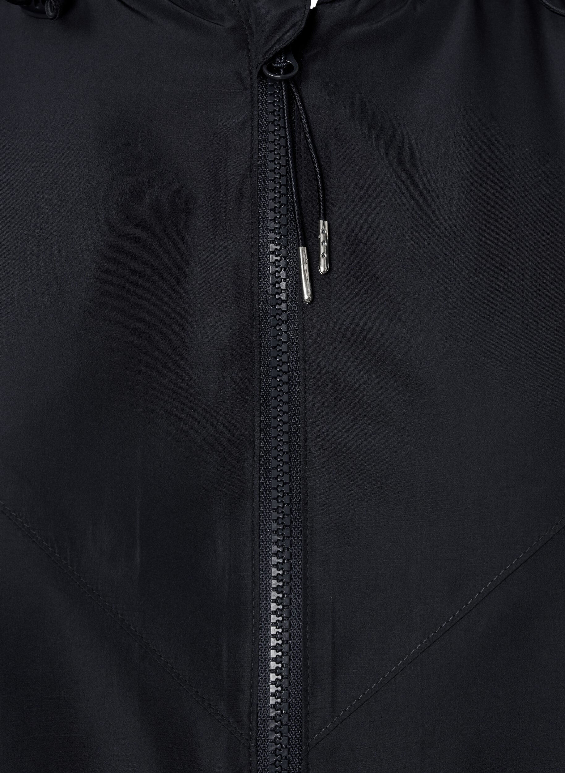 Zizzifashion Short jacket with hood and adjustable bottom, Black, Packshot image number 2