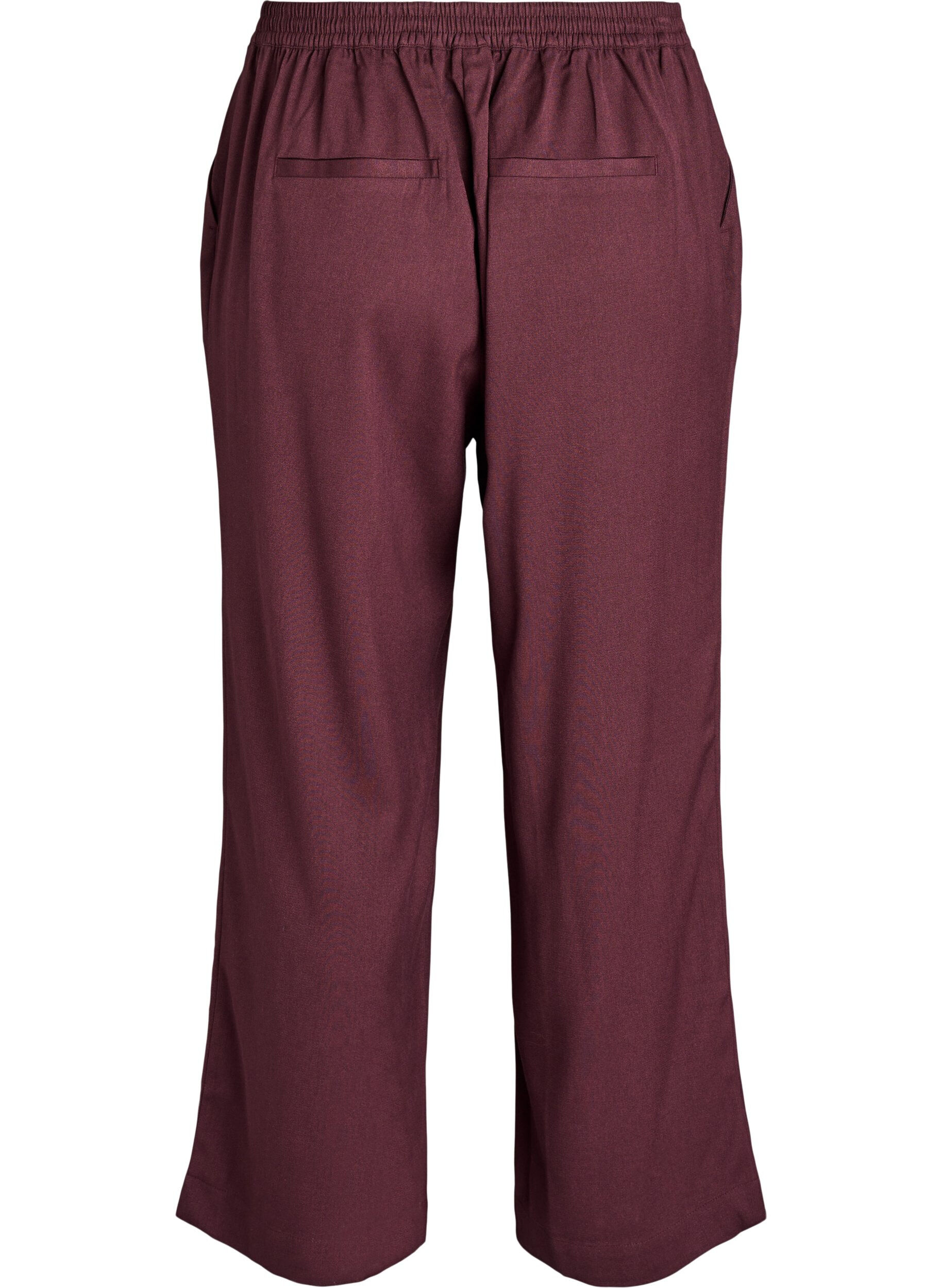 Zizzifashion Wide-leg trousers with a high waist, Dark Bordeaux, Packshot image number 1