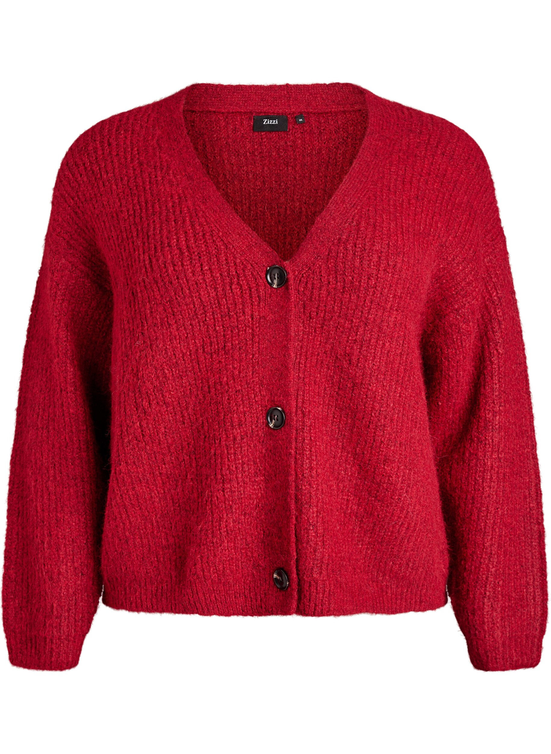 Knit cardigan with v-neck