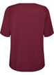 Short-sleeved woven blouse with round neck, Red, Packshot image number 1