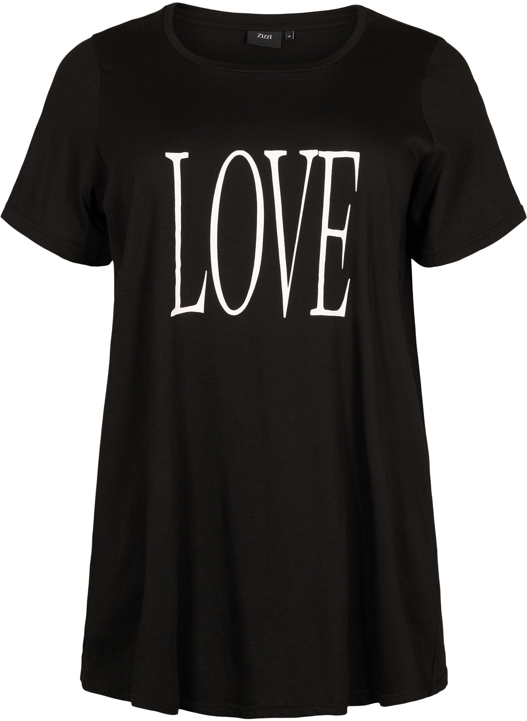 Zizzifashion Oversize t-shirt with print, Black W. Love, Packshot image number 0