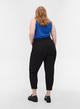 Cropped Mille mom jeans, Black, Model image number 1