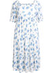 Ankle-length dress with floral print and eyelet embroidery, White, Packshot image number 0