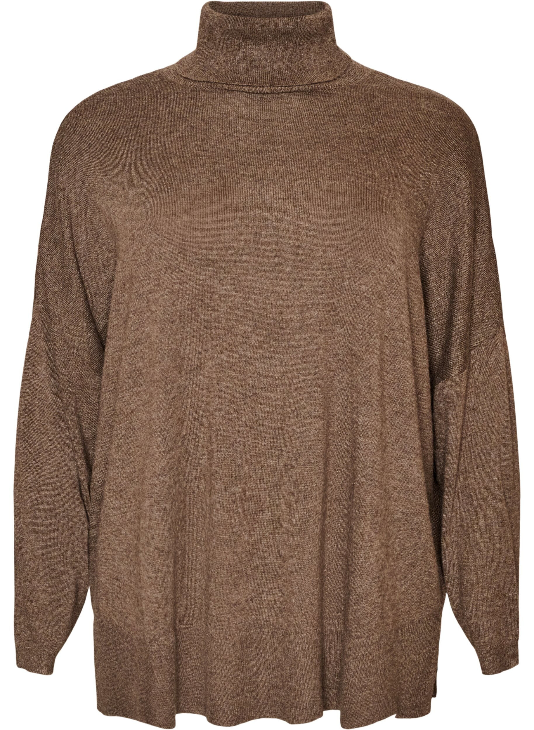 ZizzifashionTurtleneck jumper with a loose fit, Brown, Packshot image number 0