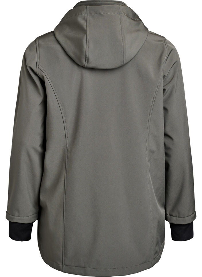 Short softshell jacket with detachable hood, Dark Grey, Packshot image number 1