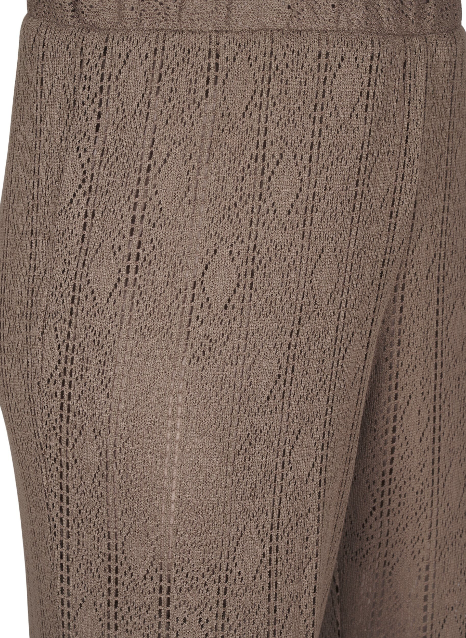 Zizzifashion Trousers with an openwork pattern, Brown, Packshot image number 2