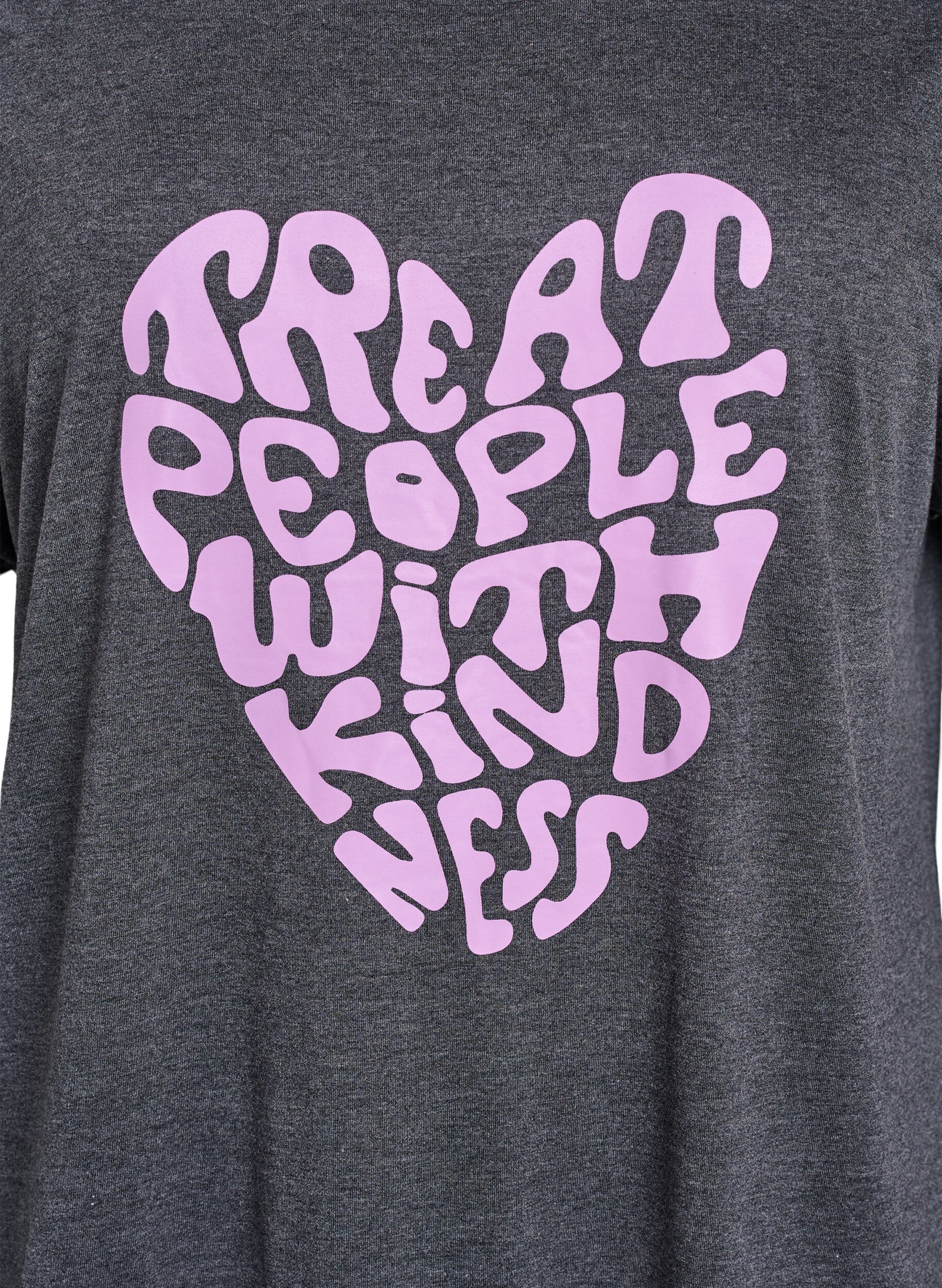 Zizzifashion Short sleeve nightgown with text print, Black, Packshot image number 2