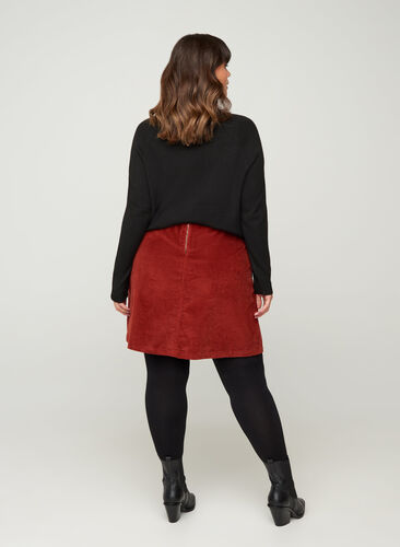 Short velvet skirt, Burnt Henna, Model image number 1