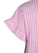 Striped blouse with peplum and ruffle details, Pink Red Stripe, Packshot image number 3