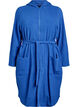 Morning robe with zipper and hood, Blue, Packshot image number 0