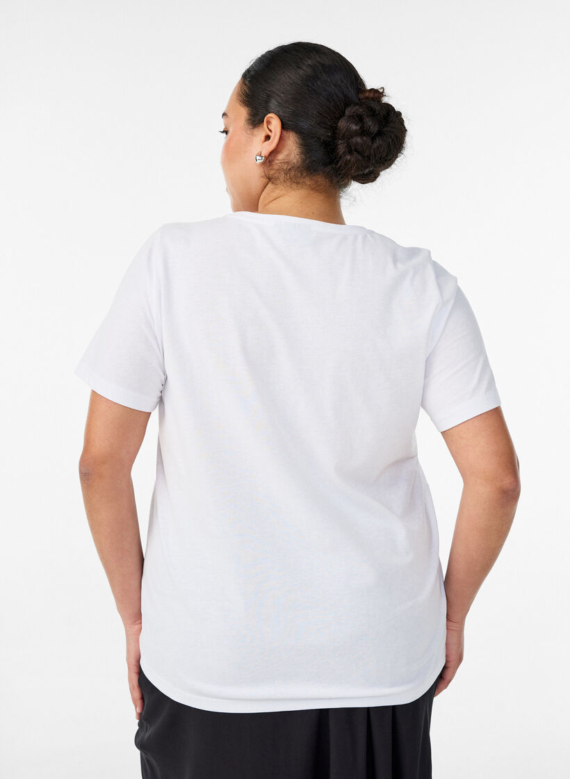 T-shirt with motif, White, Model image number 2