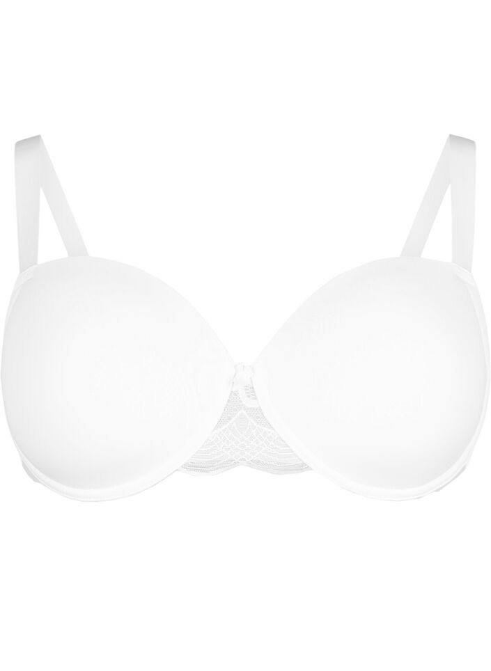 Moulded bra with mesh, White, Packshot image number 0