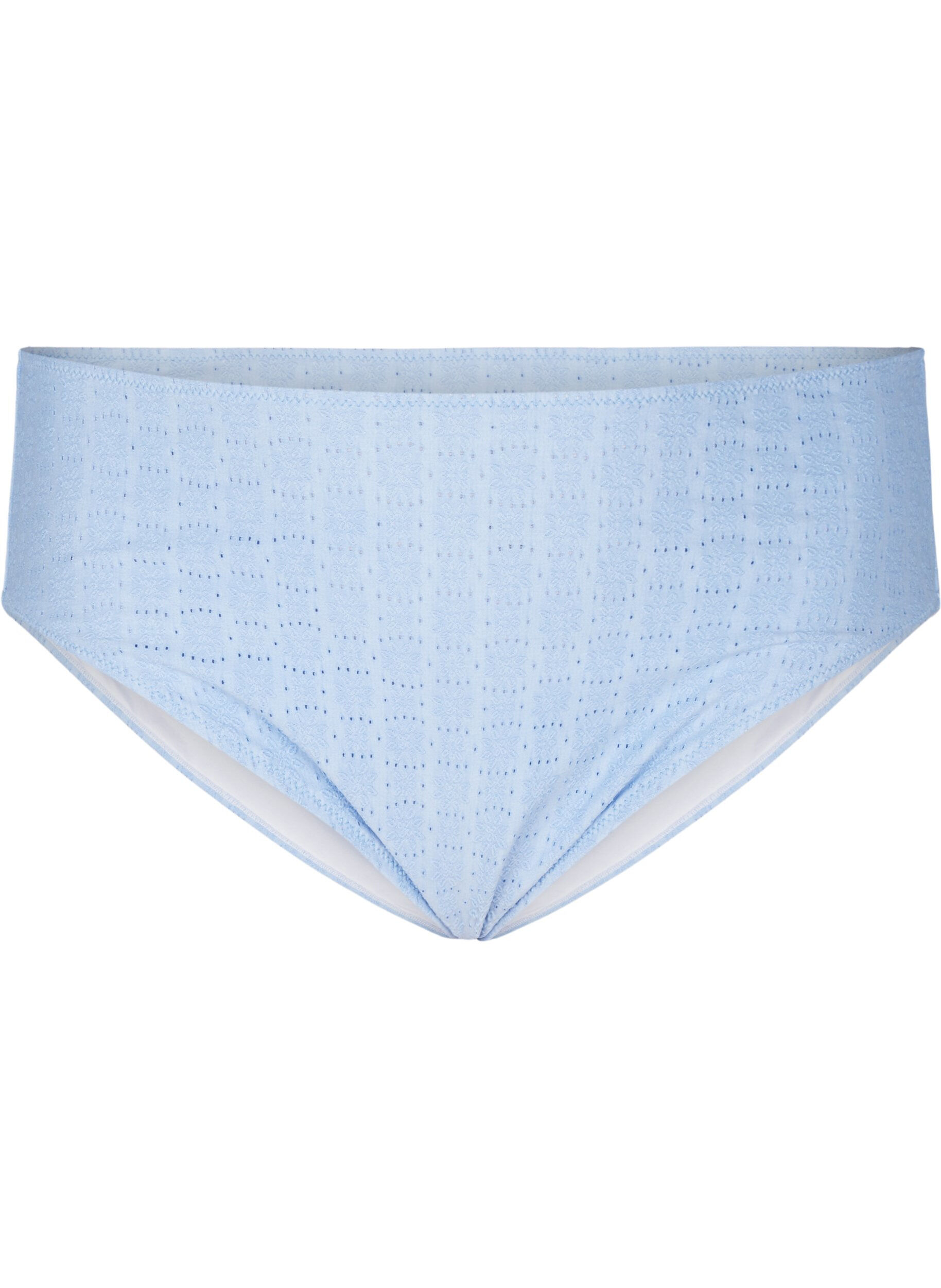 Bikini briefs with a tai-cut and textured pattern