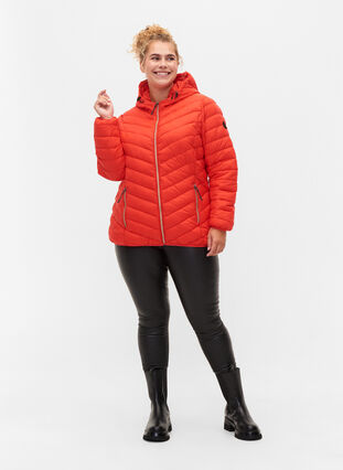 Lightweight jacket with hood, Fiery Red, Model image number 4