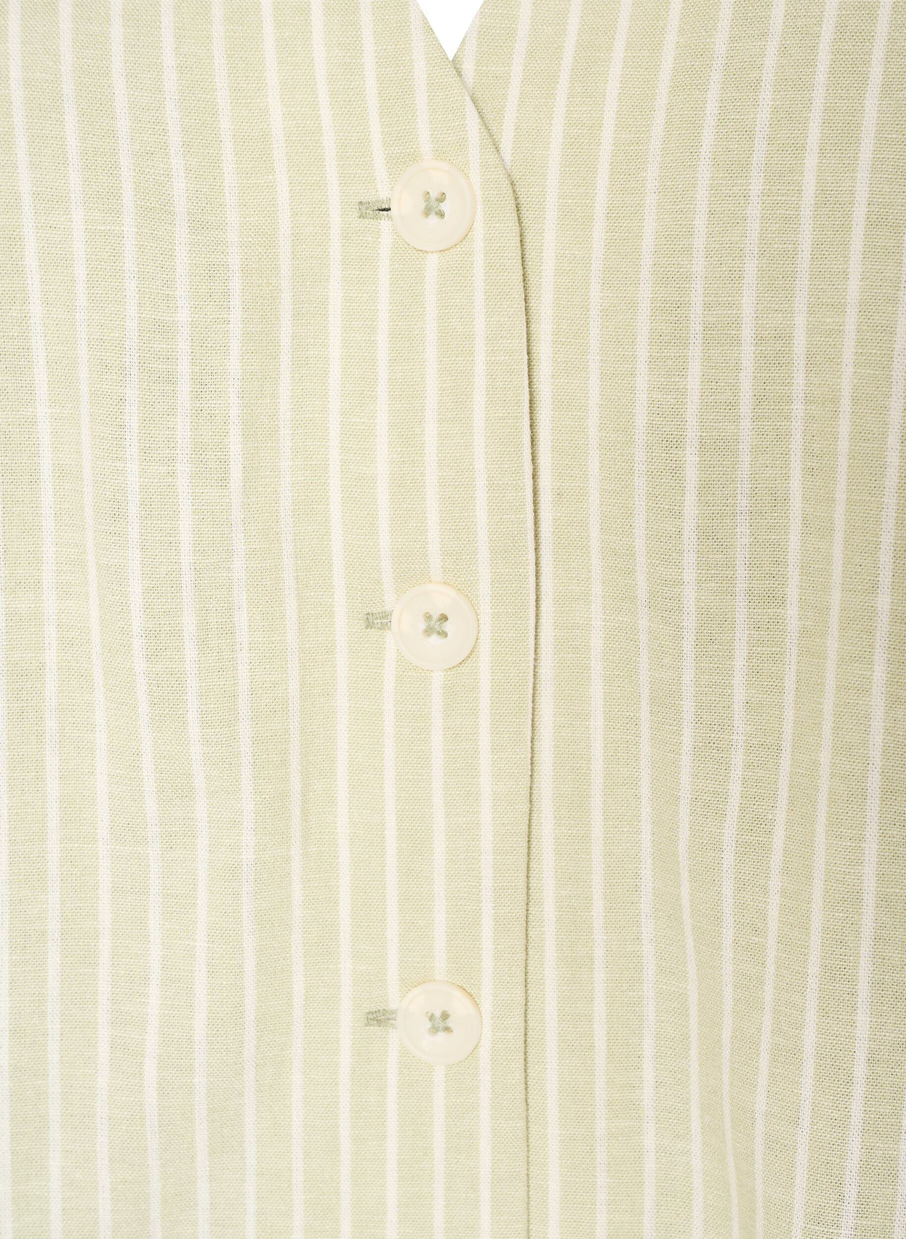 Zizzifashion Striped vest in linen and viscose, Green, Packshot image number 2