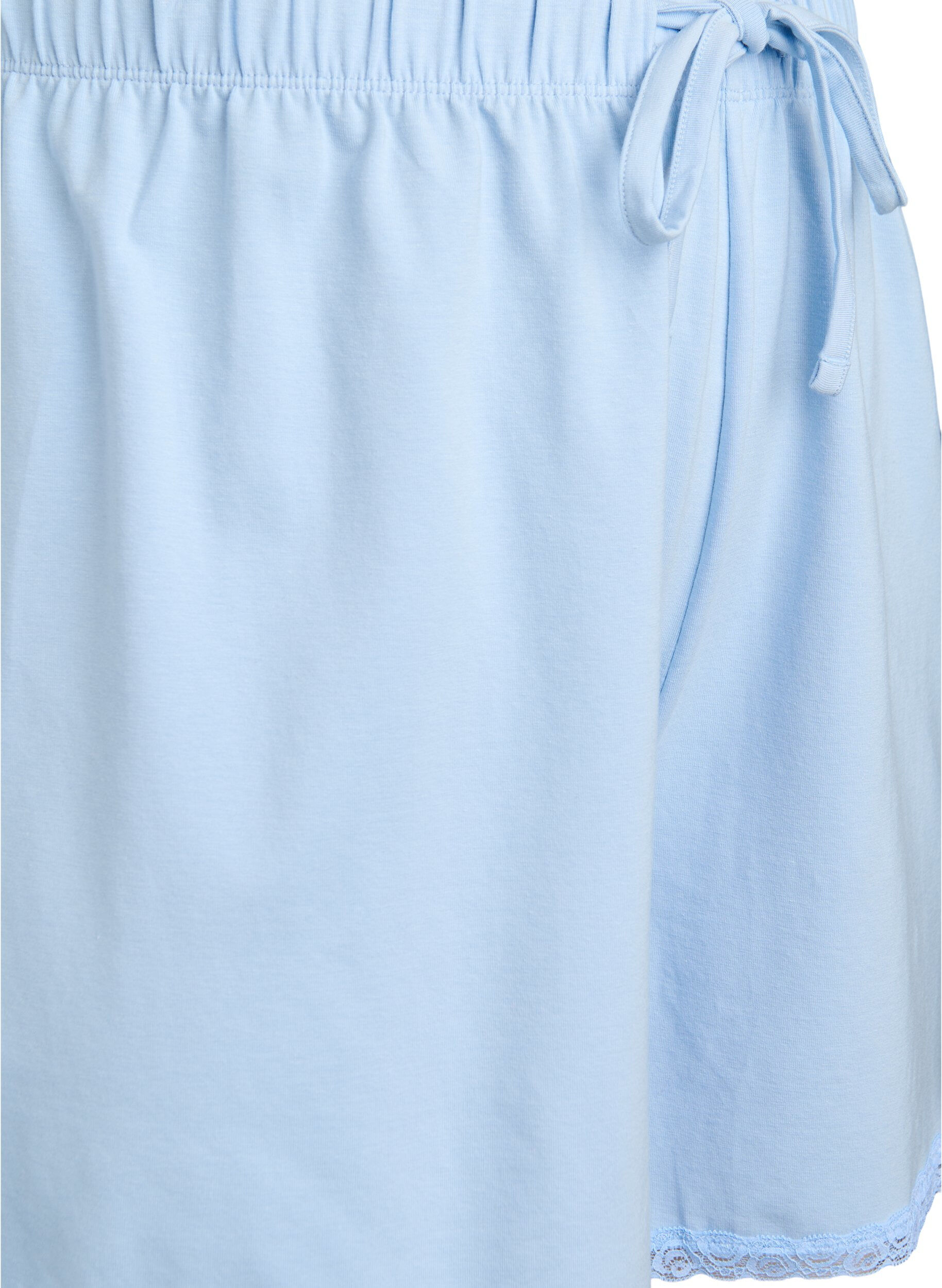 Zizzifashion Loose shorts in a modal blend with a lace trim, Dutch Canal, Packshot image number 2