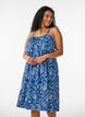 Knee-length strap dress in organic cotton, Blue, Model image number 0