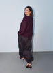 Blouse with vertical texture and glitter thread, Red, Model image number 2