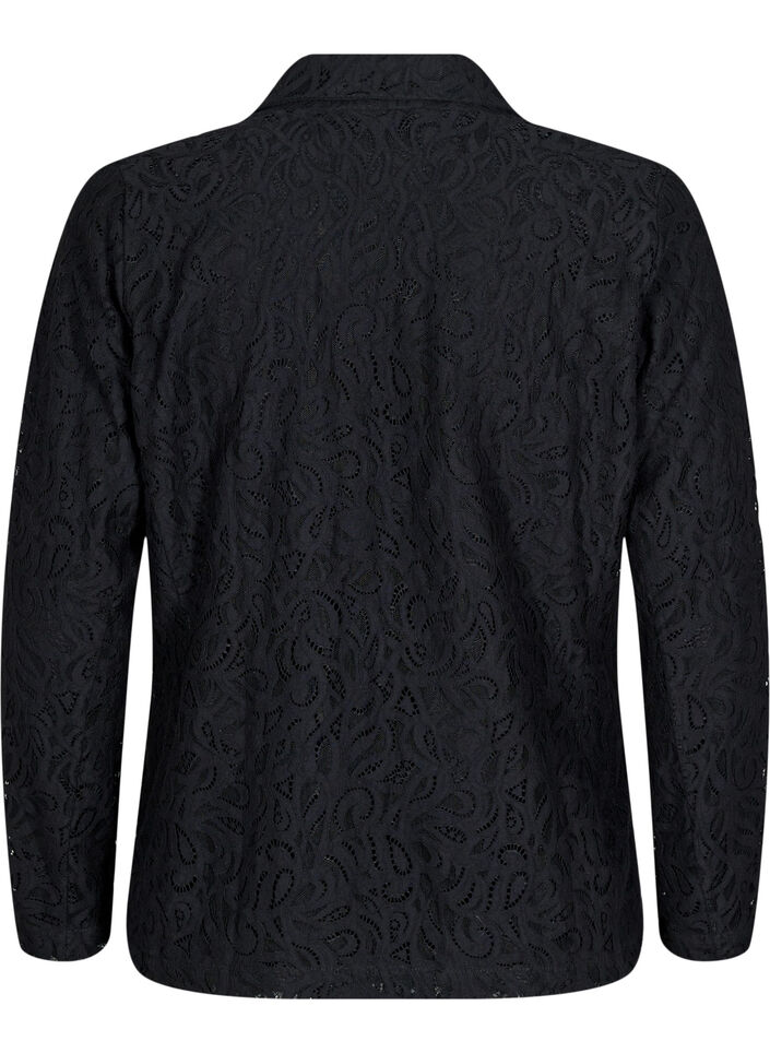 Lace blazer with pockets, Black, Packshot image number 1