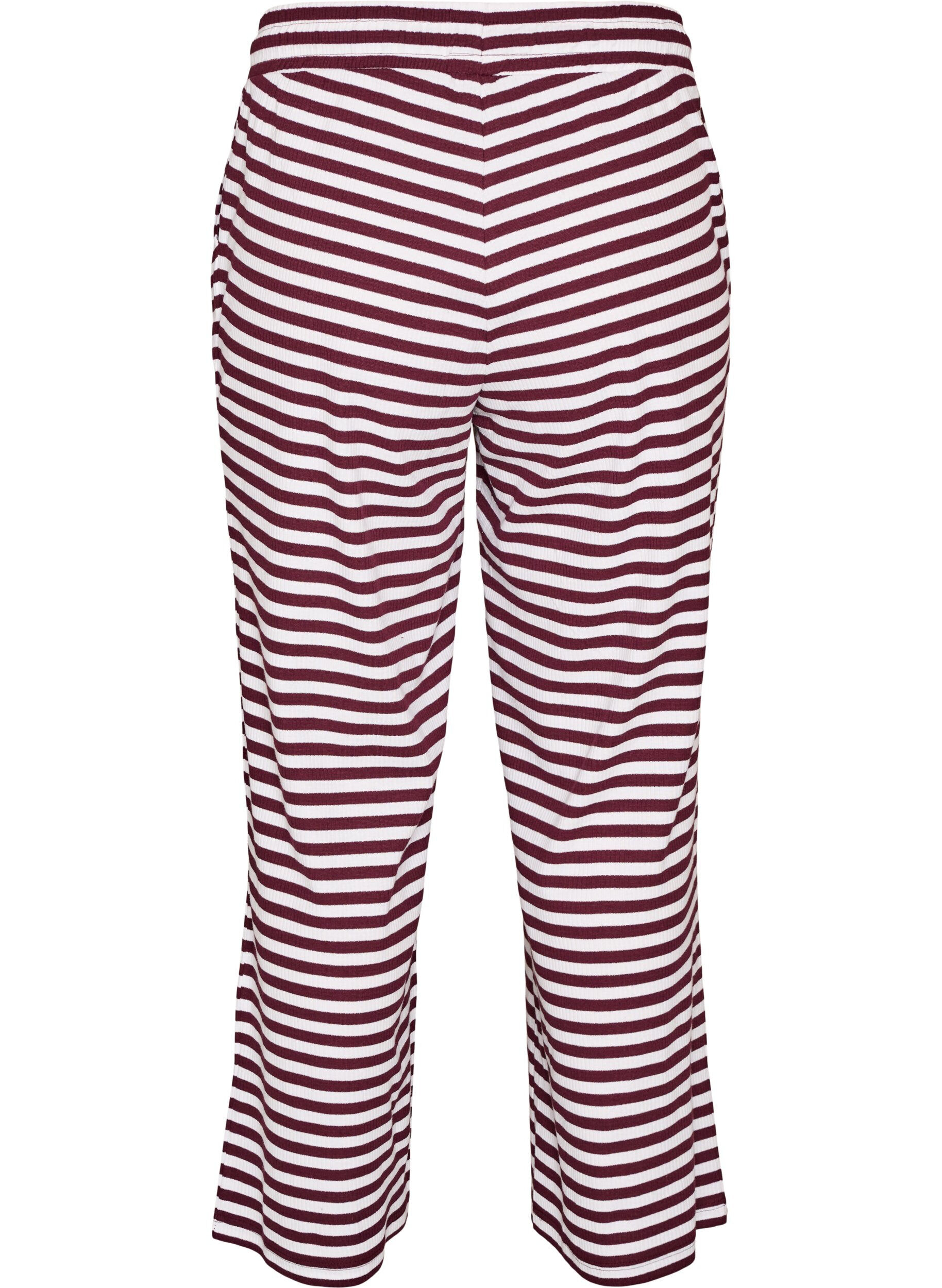 ZizzifashionStriped pyjama bottoms with a high waist and wide legs, Red, Packshot image number 1