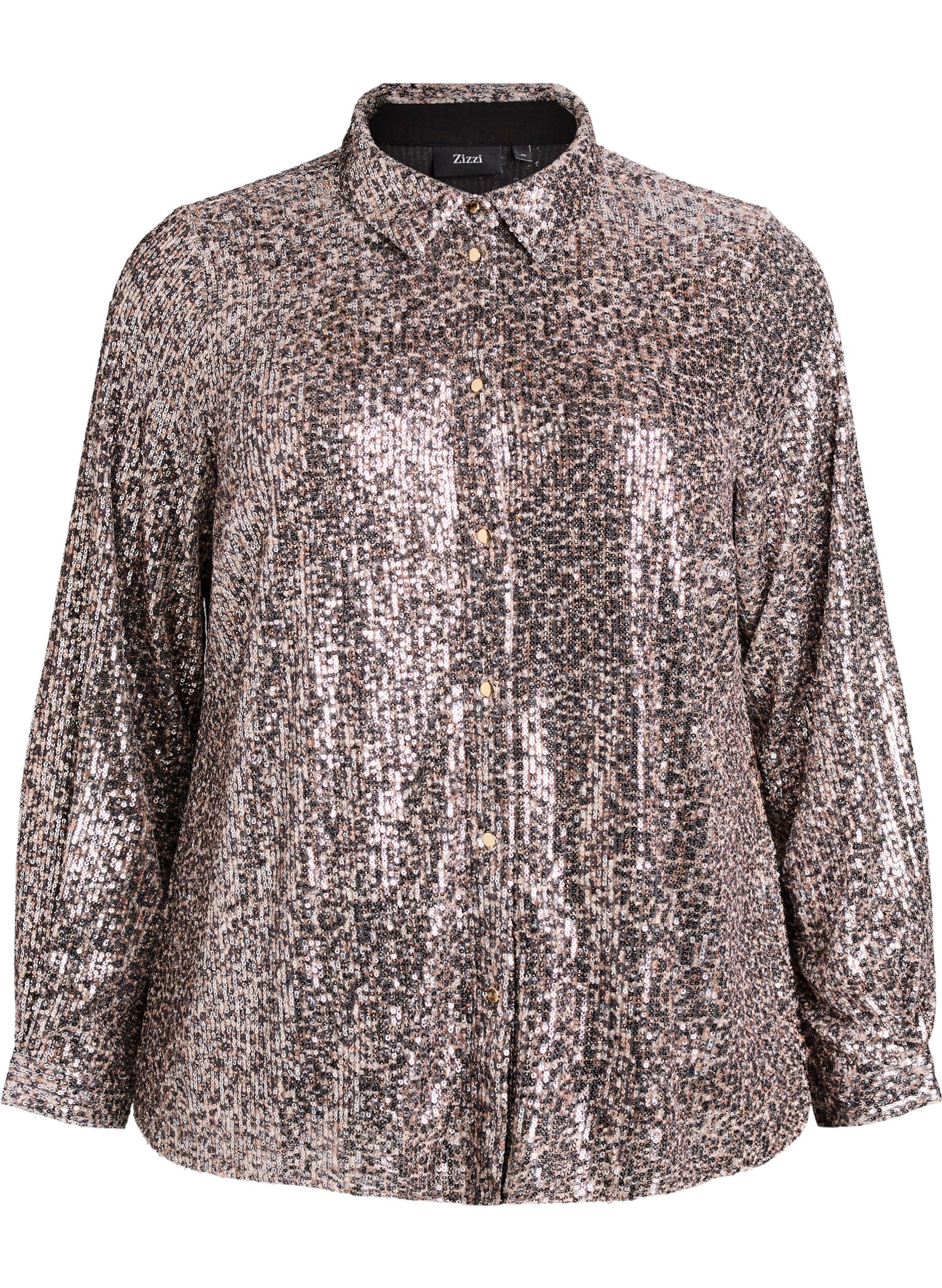 Sequin shirt with long sleeves