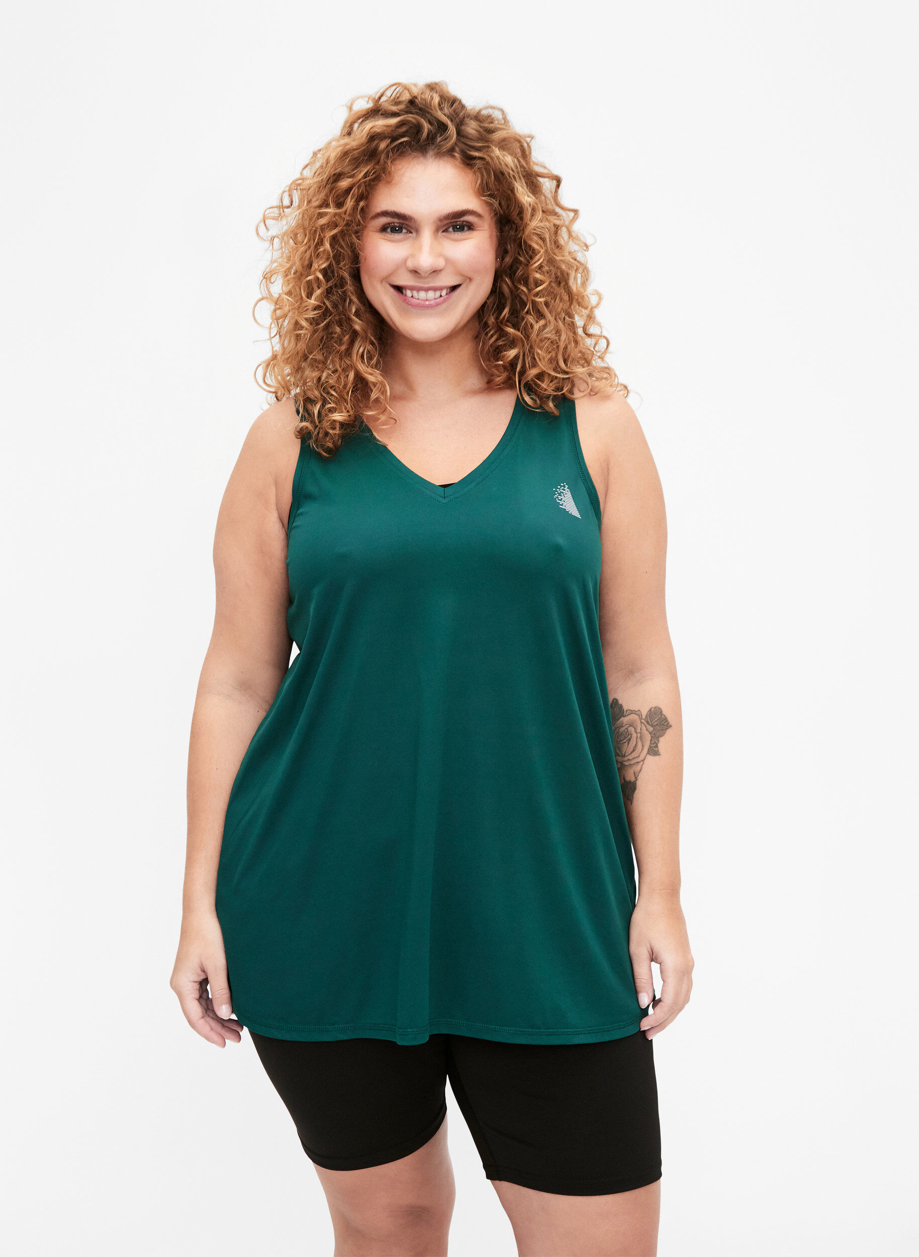 Zizzifashion V-neck training top, Deep Teal, Model image number 0