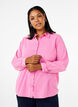 Solid coloured denim shirt, Pink Power, Model image number 0