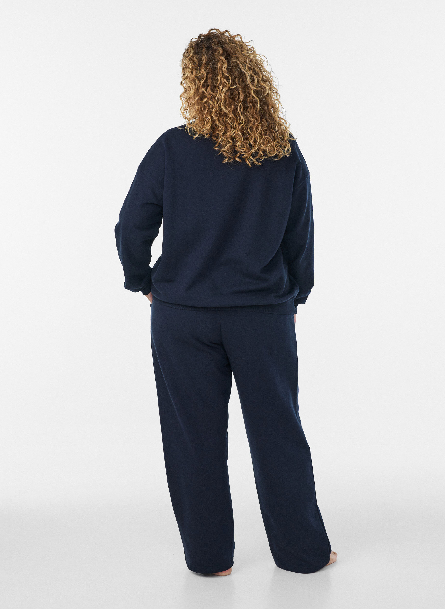 ZizzifashionSweatshirt with text print, Blue, Model image number 2