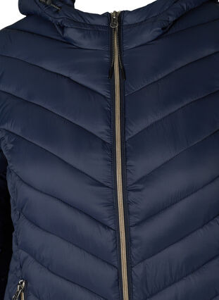 Quilted lightweight jacket with hood and pockets, Navy Blazer as SMS, Packshot image number 2