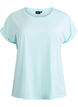 Short-sleeved t-shirt in a cotton blend, Turquoise, Packshot image number 0