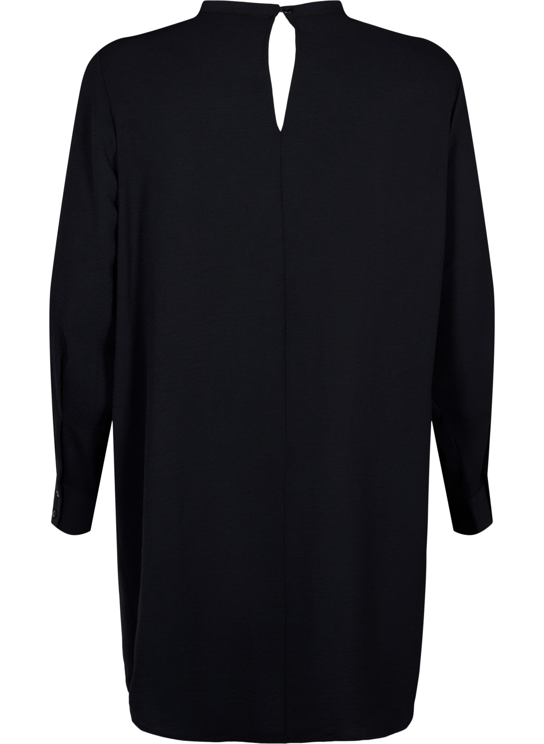 Zizzifashion Short dress with lace detail, Black, Packshot image number 1