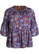 Floral blouse with ruffle sleeves, Brown, Packshot image number 0