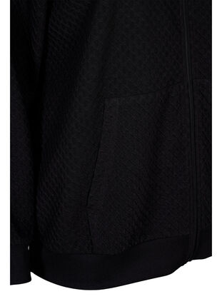 Structured sporty cardigan with zip, Black, Packshot image number 3