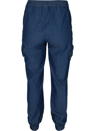 Loose-fitting jeans with drawstring, Medium Blue, Packshot image number 1