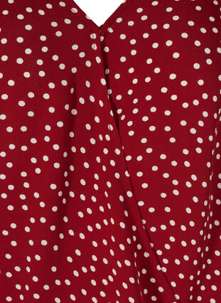 Wrap blouse in viscose , Red w. White Dot, Packshot image number 2