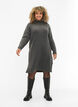 Ribbed Knit Dress with Turtleneck, Dark Grey Melange, Model image number 2