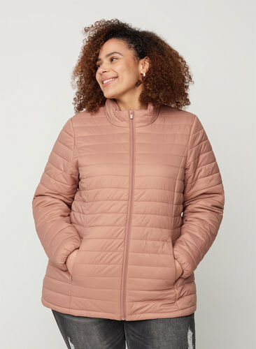 Short quilted jacket with a zip, Burlwood, Model image number 0