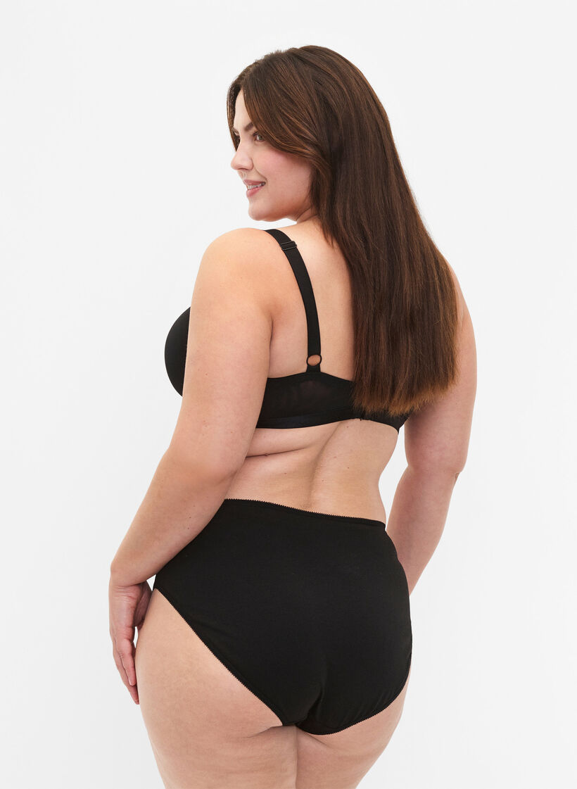 5-pack cotton panties with regular waist, Black, Model image number 1