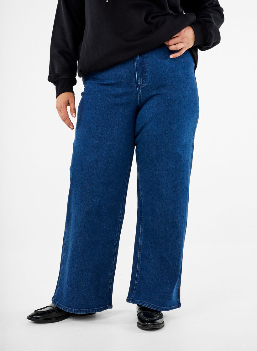 FLASH - Wide-leg jeans, Blue, Model image number 2