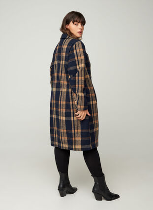 Long checked jacket, Night Sky Comb, Model image number 1