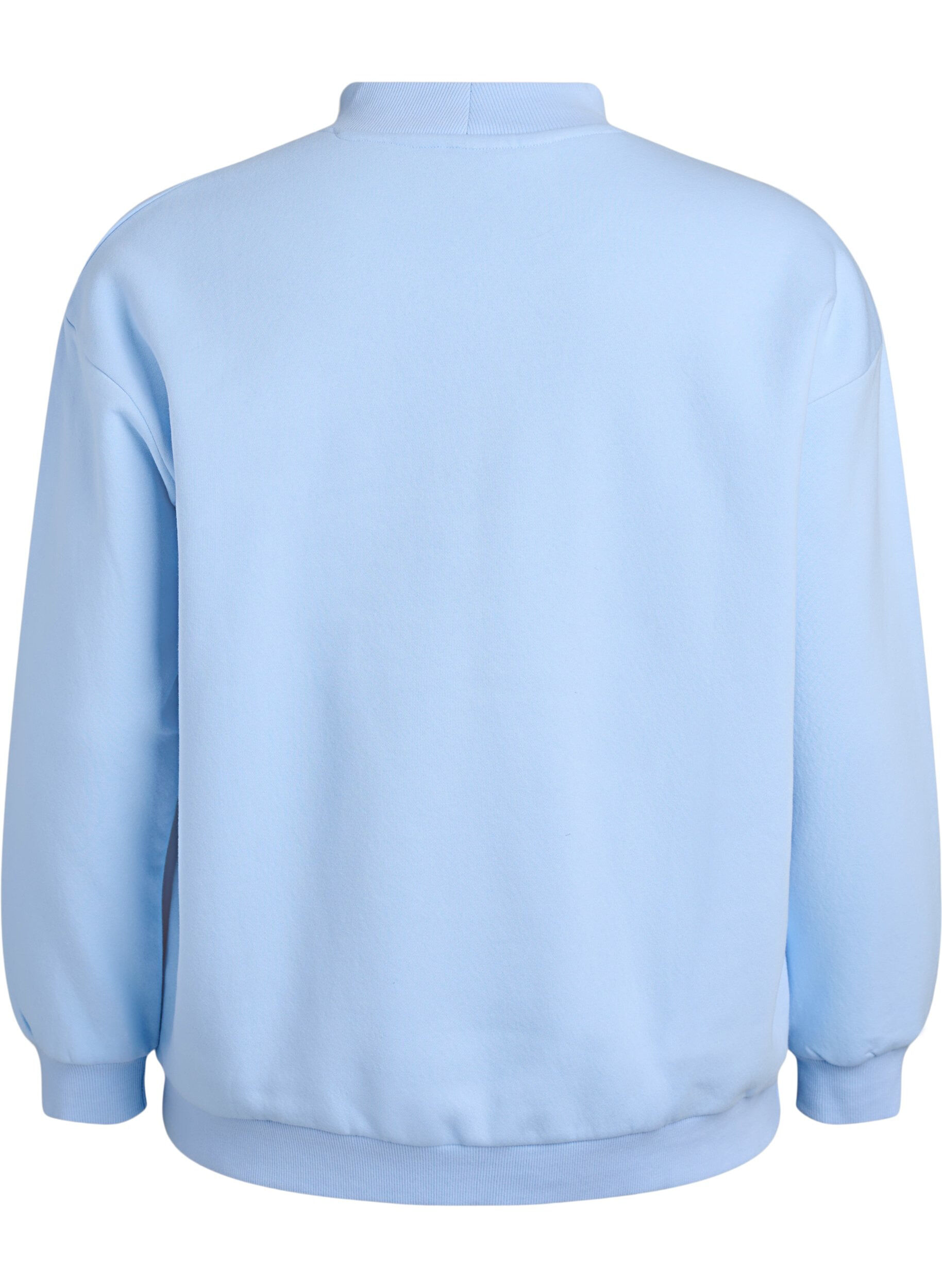 Zizzifashion Sweatshirt with high neck and long sleeves, Light Blue, Packshot image number 1