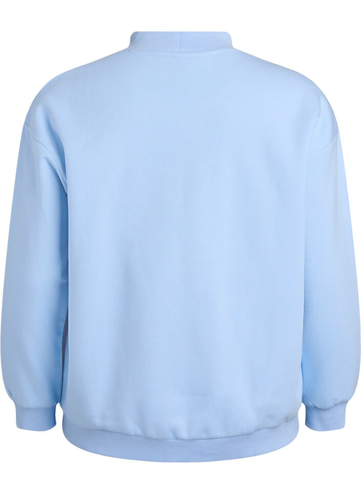 Sweatshirt with high neck and long sleeves, Light Blue, Packshot image number 1