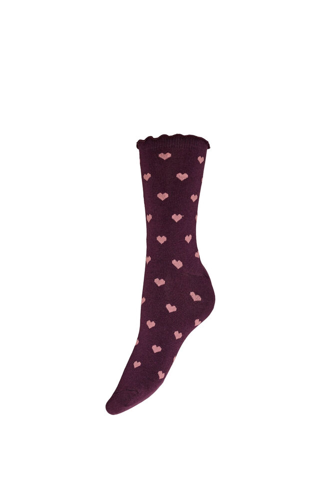 Cotton socks with patterns, Red, Packshot image number 0