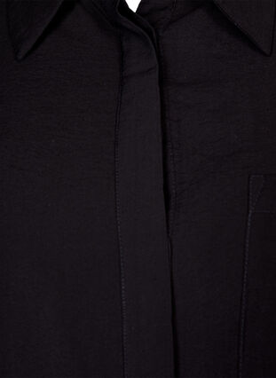 Long shirt in viscose blend, Black, Packshot image number 2