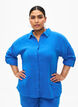 Shirt with cotton muslin collar, Victoria blue, Model image number 0