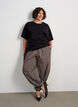 Balloon trousers with a high waist and all-over pattern, Brown, Model image number 0